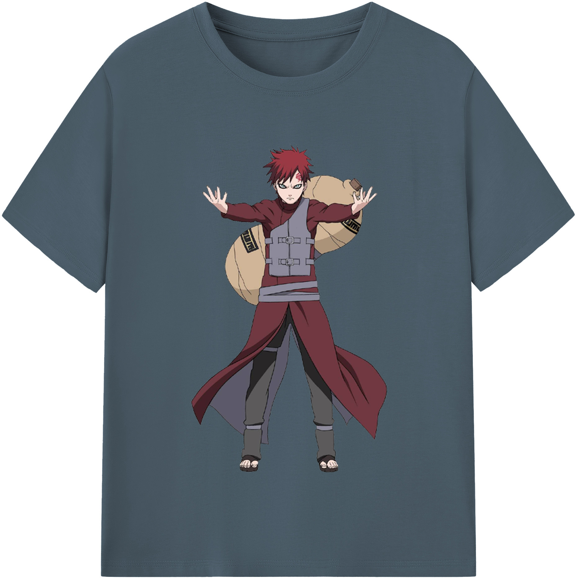 （画像用） NARUTO -ナルト- ガアラ Gaara 綿100％半袖Tシャツ（フロントプリント）